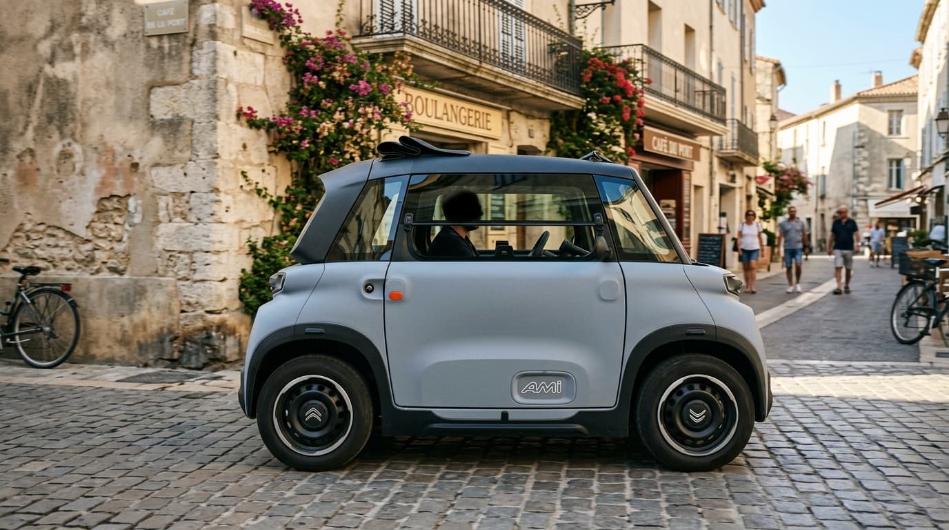 Citroën Ami Outdoor mit Sonnendach und geschlossener Karosserie