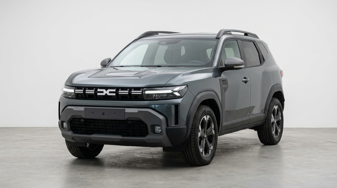 Der Dacia Bigster Extreme ECO-G, ein kompaktes SUV mit moderner Front, fotografiert von vorne