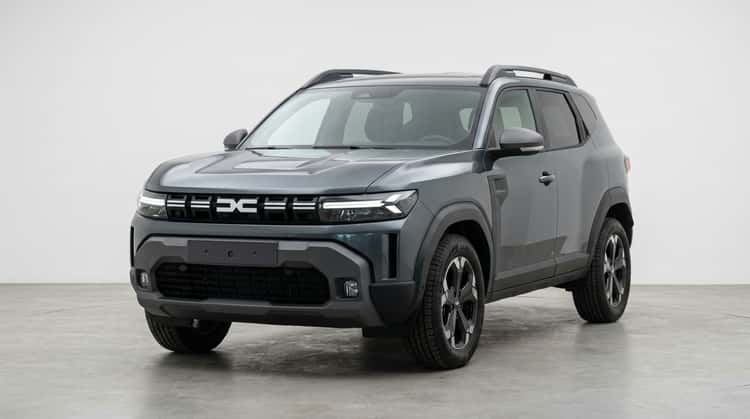 Der Dacia Bigster Extreme ECO-G, ein kompaktes SUV mit moderner Front, fotografiert von vorne