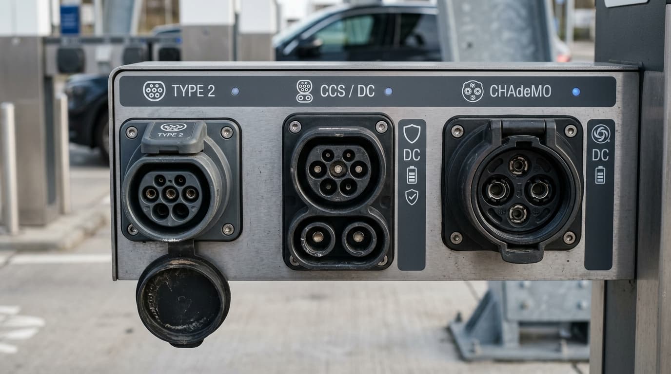 Verschiedene Ladesysteme für Elektrofahrzeuge im Vergleich.