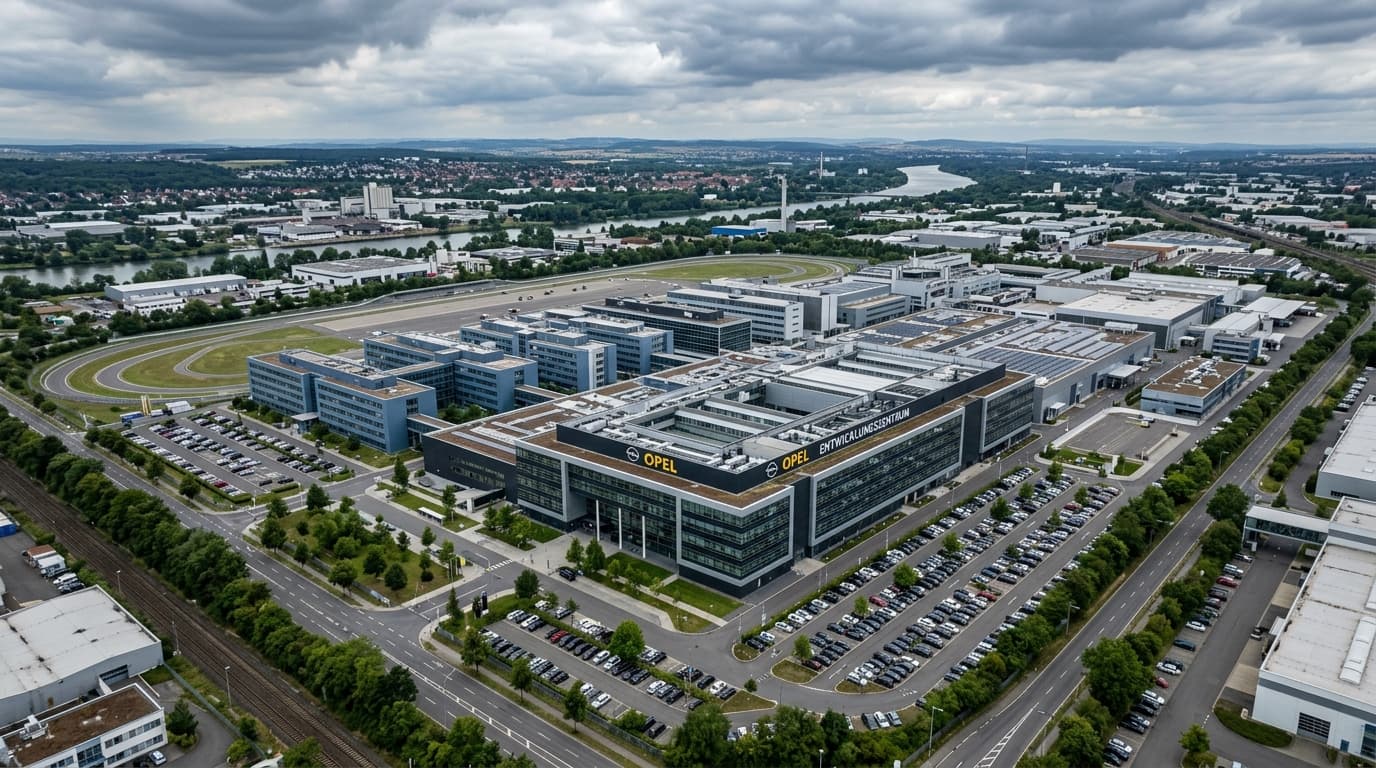 Das Opel-Entwicklungszentrum in Rüsselsheim, wo 650 Ingenieurstellen abgebaut werden