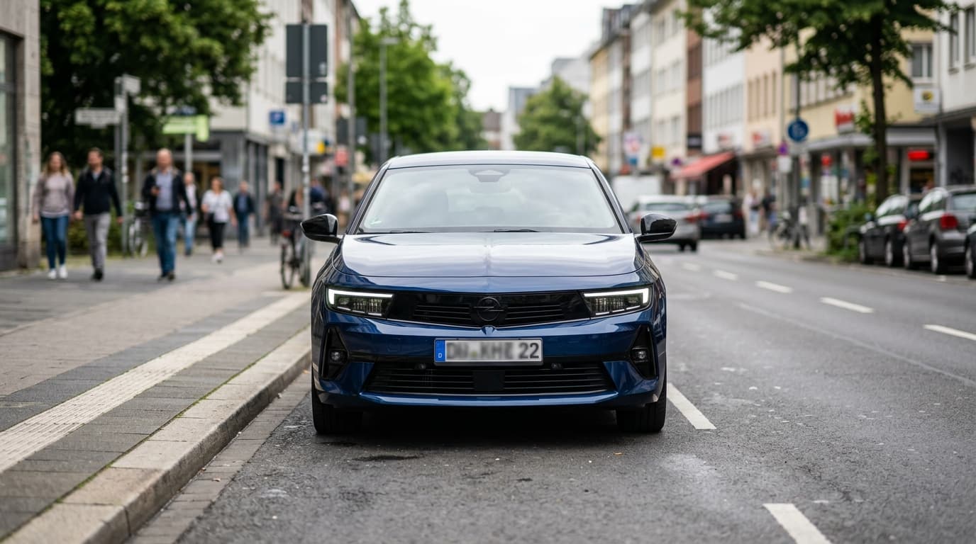 Opel Astra L in Frontalansicht auf einer Stadtstraße