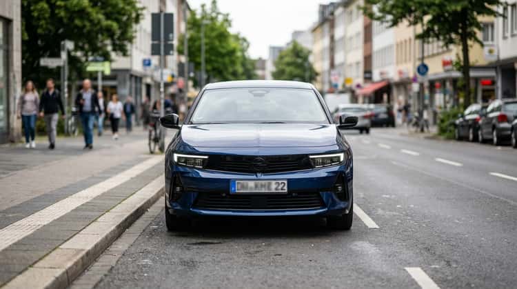 Opel Astra L in Frontalansicht auf einer Stadtstraße