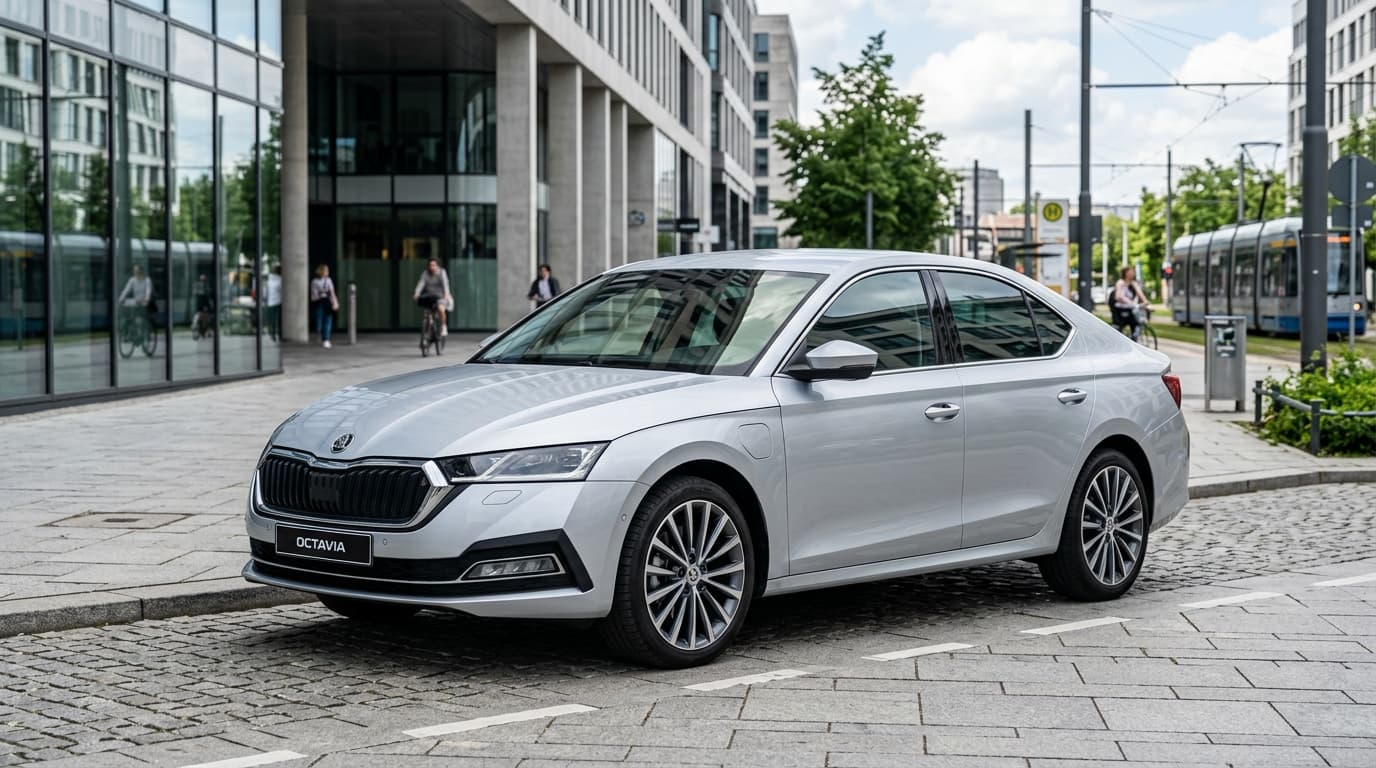 Škoda Octavia, Limousine, moderne Frontansicht mit Vollhybrid-Antrieb