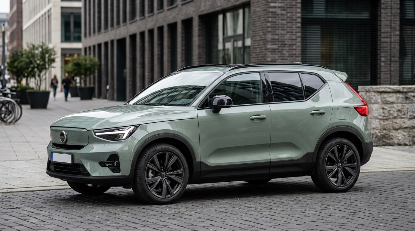 Volvo EX40 von der Seite, Überblick über das neue Karosseriedesign mit überarbeiteten Kotflügeln